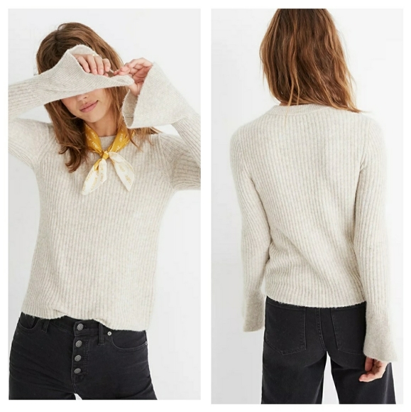 Madewell Ruffle Cuff Pullover Wool Sweater - Picture 2 of 10
